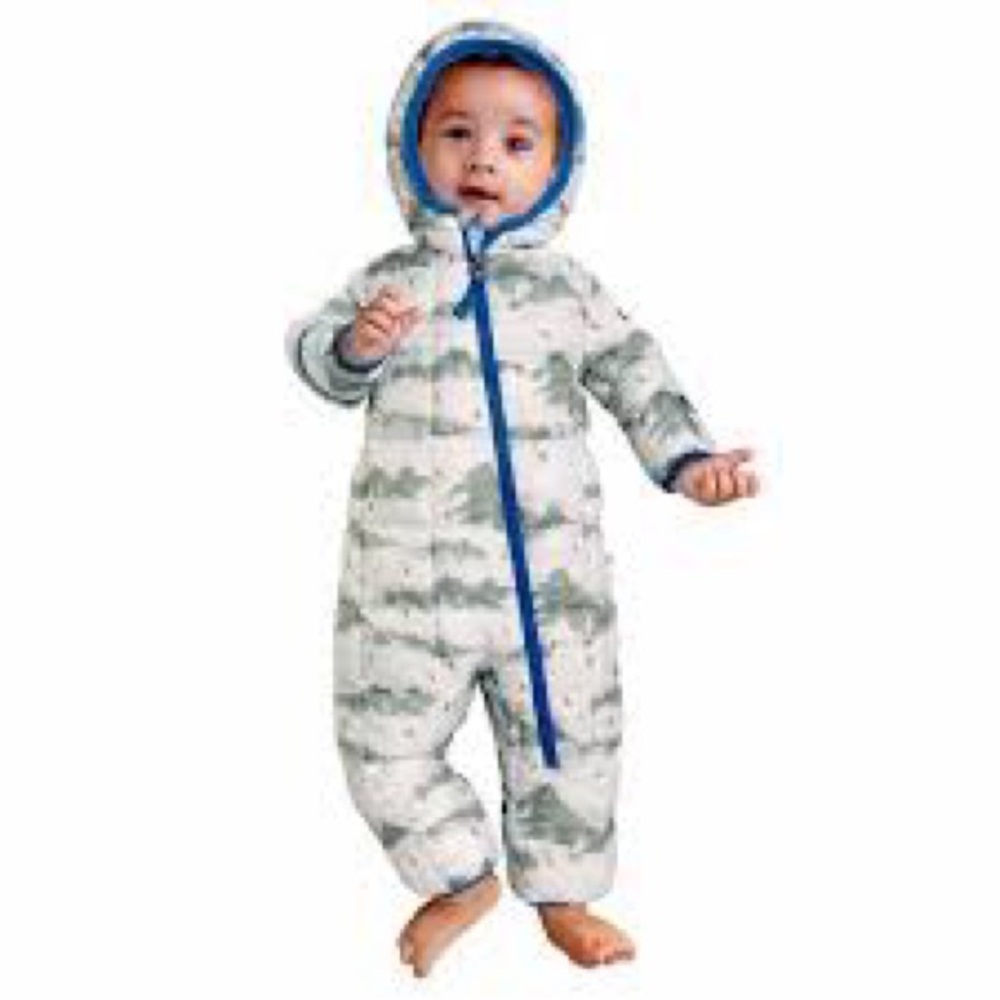 Spyder Baby Hooded Fleece Lined Snowsuit Bunting in Skier Print Size 3-6…